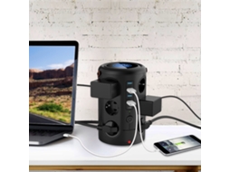Laxiscreed Tomada Torre Multifuncional Ue, 2500w, Proteção Contra Sobrecarga E Surtos Para Maior Segurança
