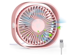 Nova Line ventilador de Mesa Usb, 12,5cm Pequeno Portátil Silencioso e Potente para Casa e Escritório Rosa