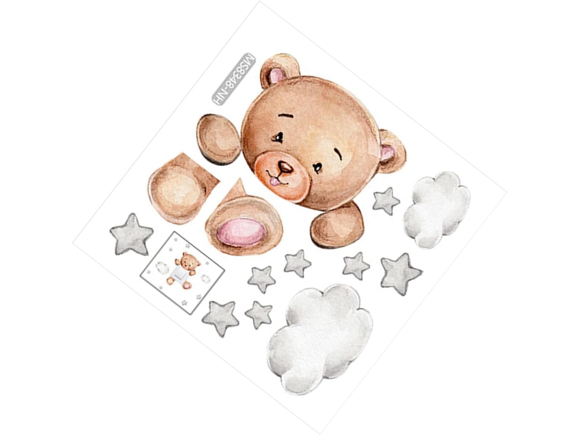 Adesivos De Parede Decorativos Em Pvc Com Design De Urso Para Quarto.