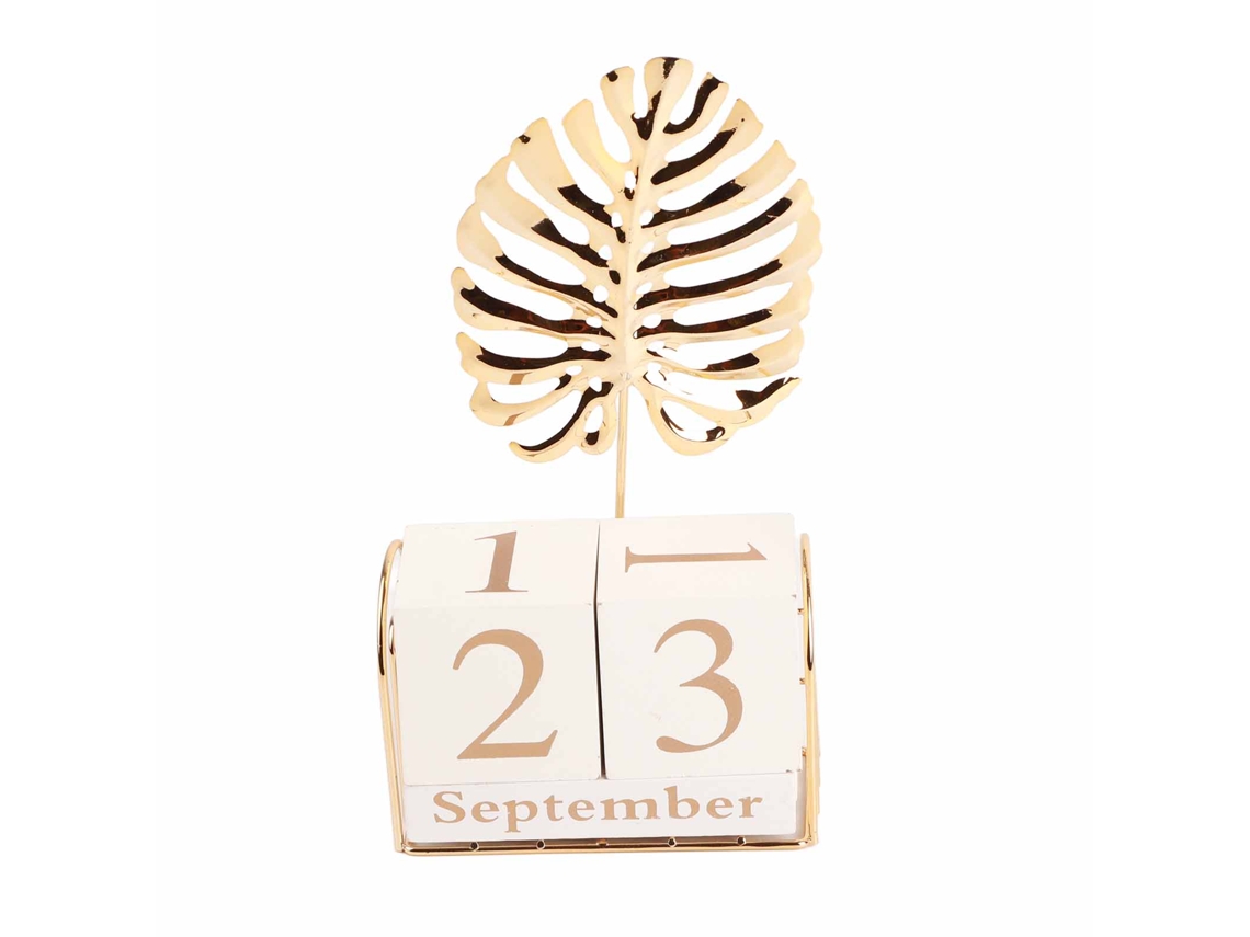 Calendário Perpétuo de Madeira Mesa Decoração Worten