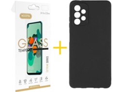 Capa e Película Samsung A32 5G ACCETEL Vidro Temperado 4584 Preto