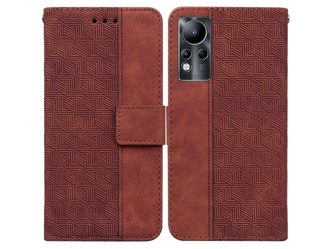 Capa De Celular Em Couro Com Relevo Geométrico Para Infinix Note 11
