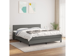 Vidaxl Cama com Molas/colchão 160x200 Cm Tecido Cinzento escuro
