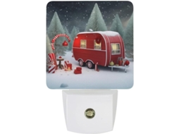 Luz Noturna De Parede Com Plugue, Luz Noturna Vermelha Caravana, Sensor Crepuscular, Luz Led Branca Quente, Lâmpada