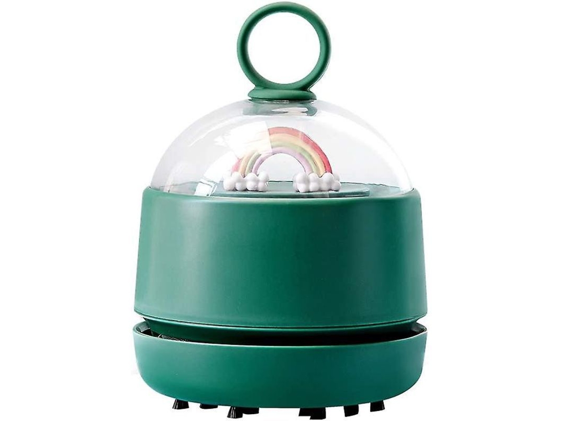 Aspirador de Mesa Portátil, USB, Recarregável, 71x71x97mm, Verde, com 2 Níveis de Sucção | S/MARCA