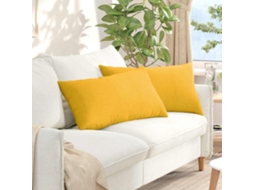 Vidaxl Travesseiros De Sofá 2 Pcs Amarelo Claro 80 X 40 Cm