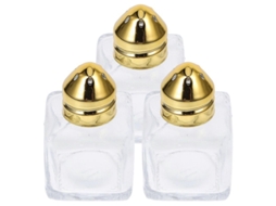 Potes de sal e pimenta de vidro 15ml 6 peças dourados Nova LINE cozinha