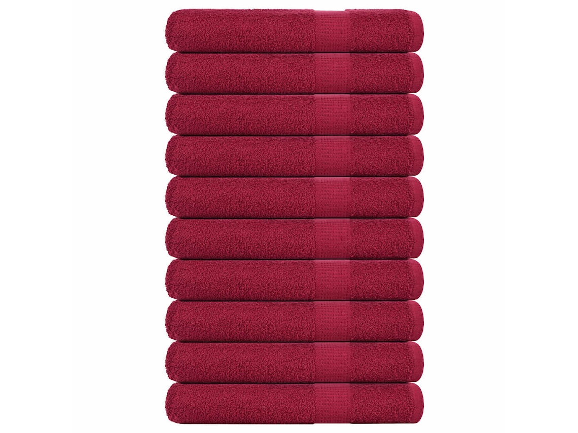 Vidaxl Toalhas Frogn 10 Pcs 100x200 Cm 360 G/m² Bordéus
