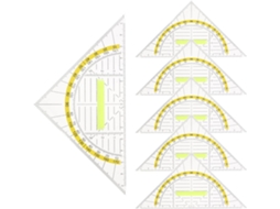 Conjunto De 6 Réguas Plástico Para Desenho Técnico, Com Superfície Lisa E Números Nítidos, Ideais Para Medir E Desenhar