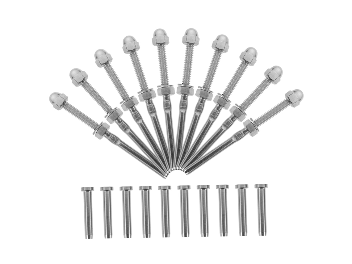 Kit 10 Peças Para Corrimão De Arame Para Sistema De Corrimão Com Tensionador De Cabo E Estampa Gokoco