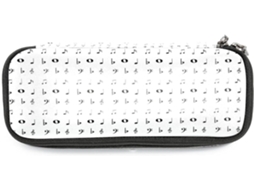 Amplo e espaçoso organizador com partituras musicais retrô, lápis e marcadores. Ideal para escola, mesa, adultos e meninas.