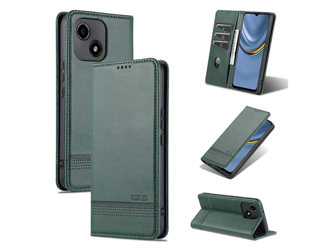 Capa De Celular Flip De Couro Com Textura De Bezerro Magnética Azns Para For Honor Play 30
