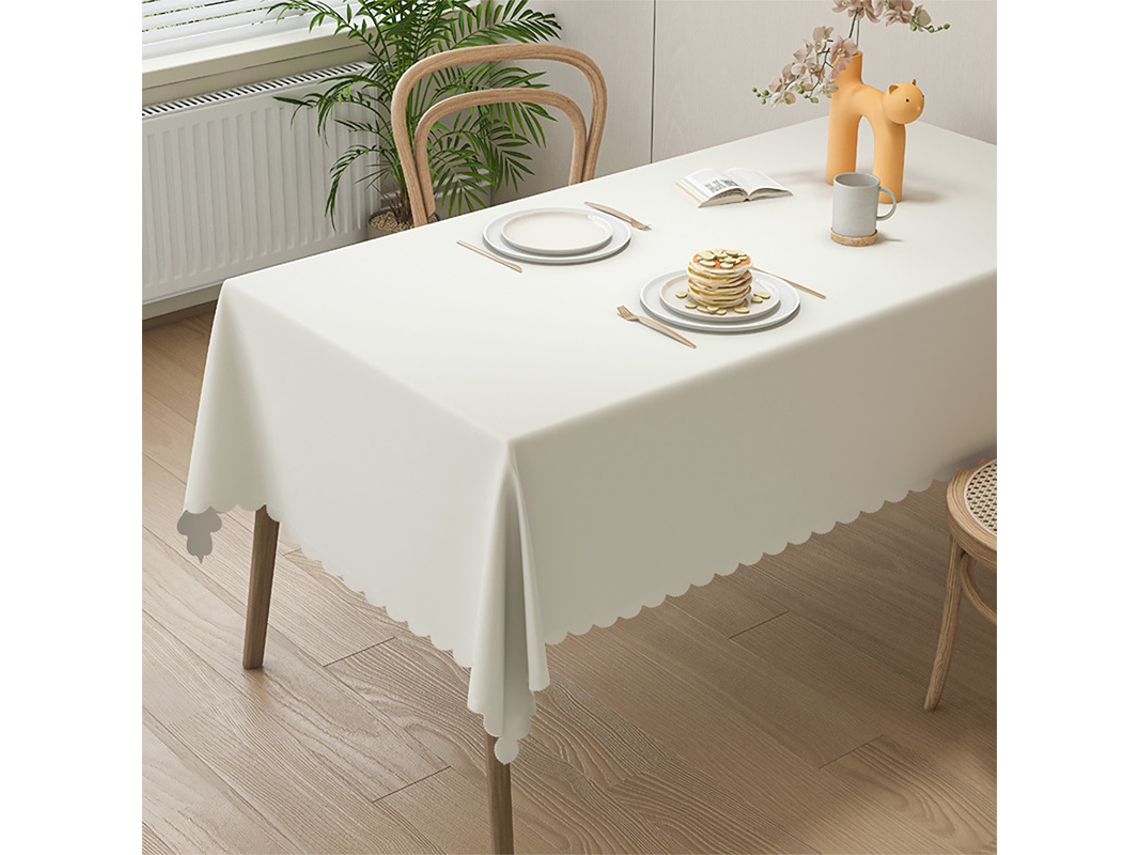 Toalha De Mesa Retangular De Pele De Cordeiro Bege, À Prova Dágua, Antiderrapante E Resistente Ao Desgaste, Adequada Para Cozinhas E Festas (10016