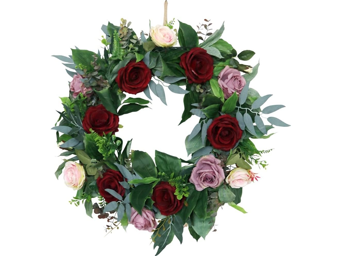 Guirlanda De Rosas Artificiais, Guirlanda De Verão Para Porta De Entrada, Janela Ou Parede, Decoraçã Gokoco