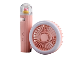 Ventilador Portátil com Umidificador Luz Noturna Recarregável