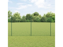 Vidaxl Cerca De Elos Com Poste 10 X 1,6 M Aço Revestido De Pvc Verde