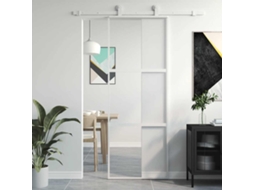 Vidaxl Porta Deslizante 76x205 Cm Vidro Temperado E Alumínio Branco