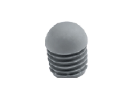 Tampa final semiesférica de borracha cinza 20Mm SAMBEAT