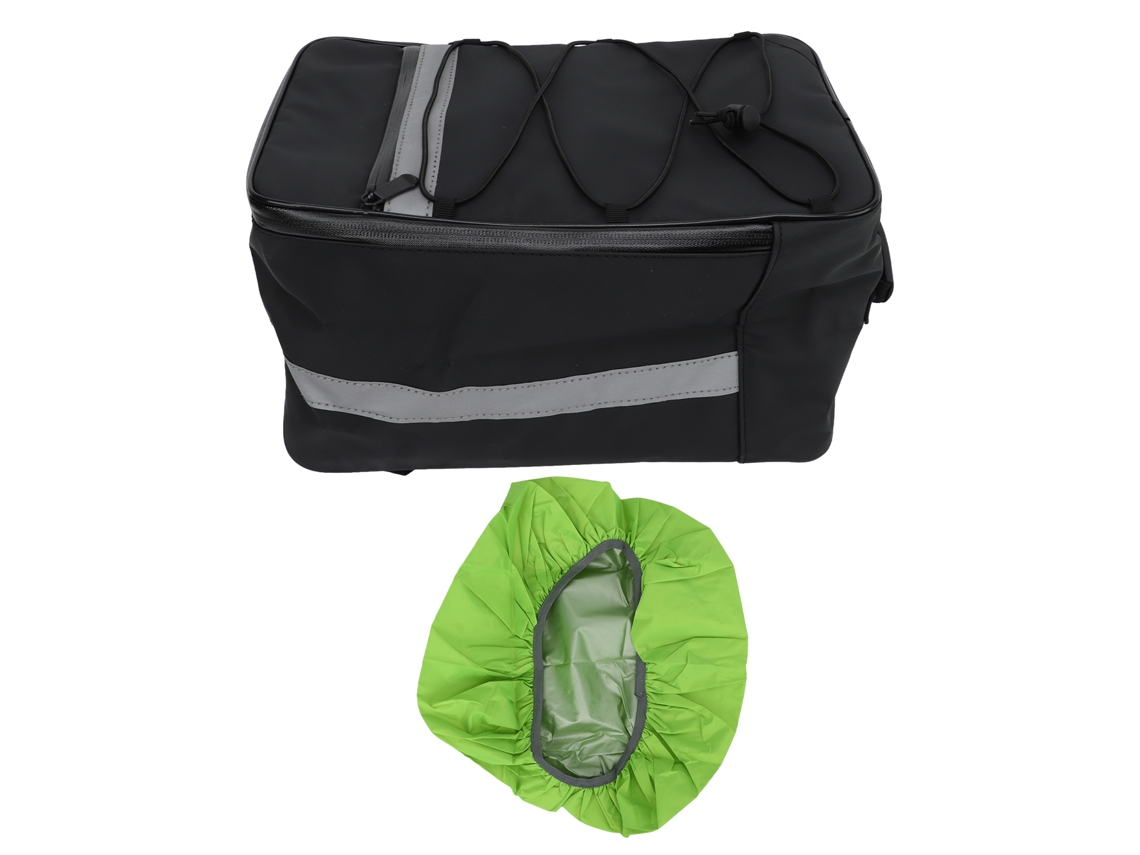 Bolsa Mali para rack traseiro de bicicleta, impermeável, reflexiva, 15l, com capa antichuva