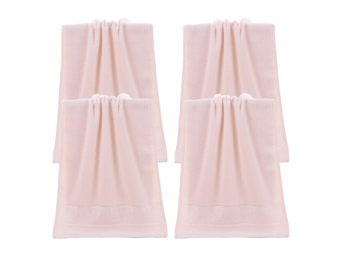 Toalha de Rosto NEVEANCE Absorvente Algodão Rosa (34x75cm)