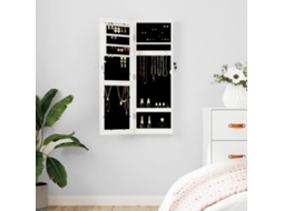 Vidaxl Móvel Para Joias De Parede Espelhado 30x8,5x90 Cm Branco
