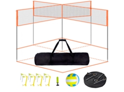 Rede De Voleibol 4 Vias Com Altura Ajustável E Bolsa Tekmaquinas