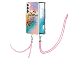 Capa Para Samsung Galaxy S23+ 5g Em Tpu Com Revestimento Eletroplástico E Cordão.