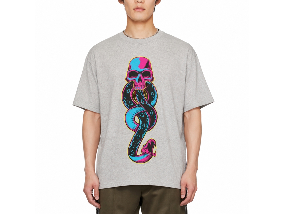 Rockinstone Harry Potter Voldemort Dark Mark Sport Grey T-shirt Size:l