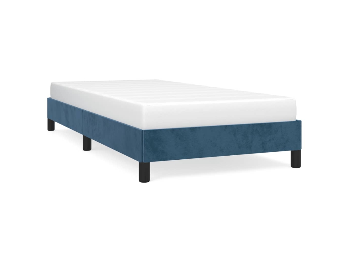 Estrutura de Cama Veludo Azul Escuro MAISON EXCLUSIVE (90x190 cm)