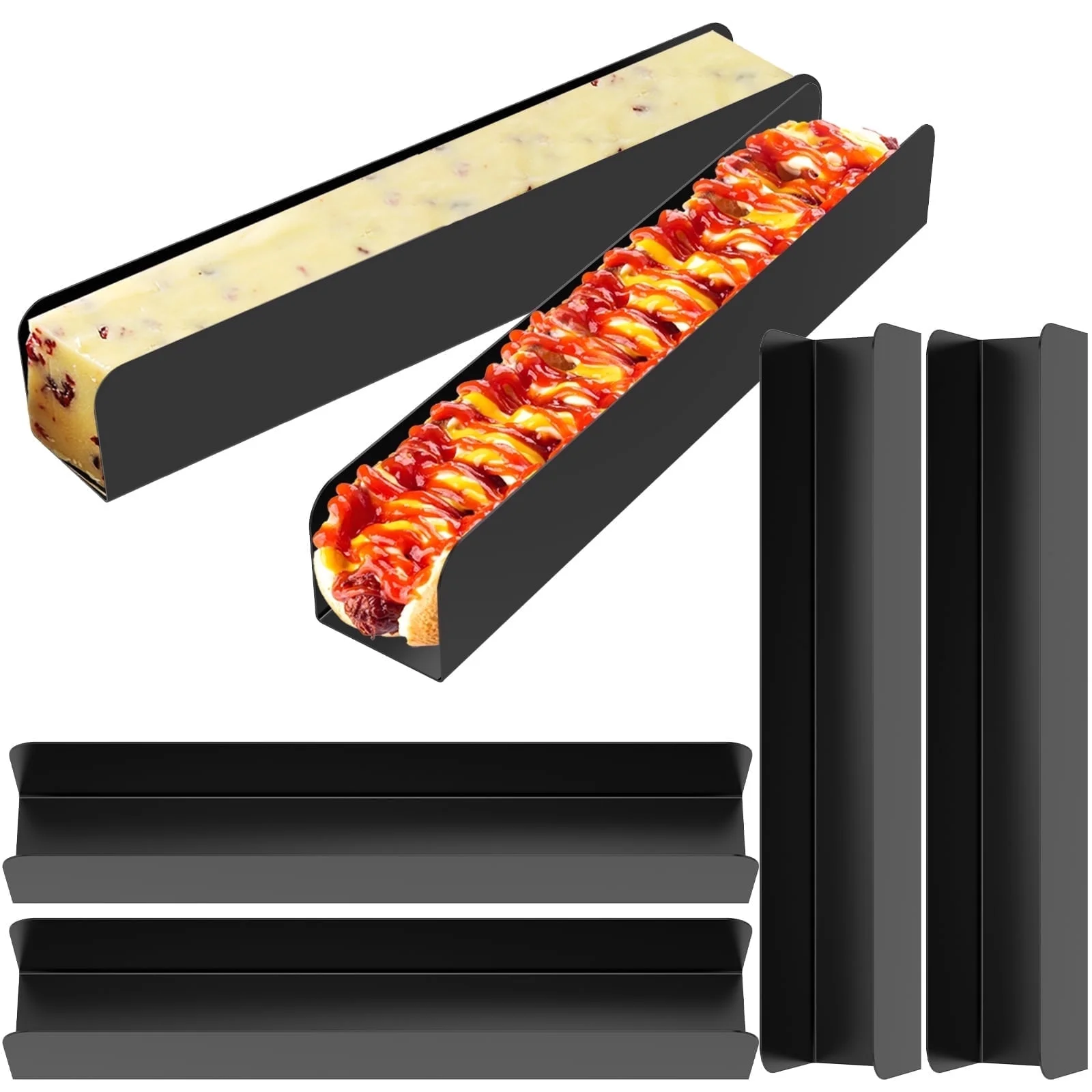 Conjunto De 6 Formas Para Pão E Bolos, Em Aço Carbono, Revestimento Antiaderente, Para Forno, Confeitaria E Preparo Doméstico