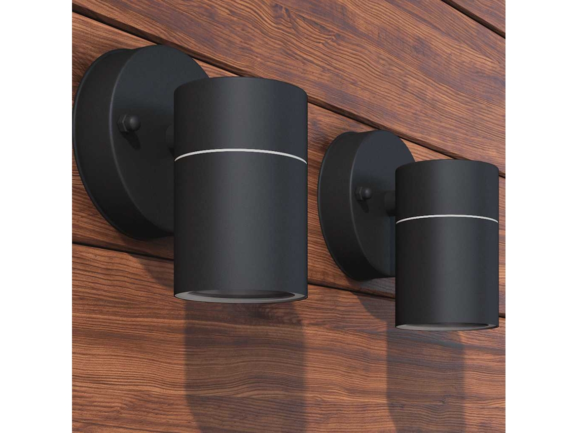 Vidaxl Candeeiros Led Parede Iluminação Inf. Exterior 2 Pcs Aço Inox.