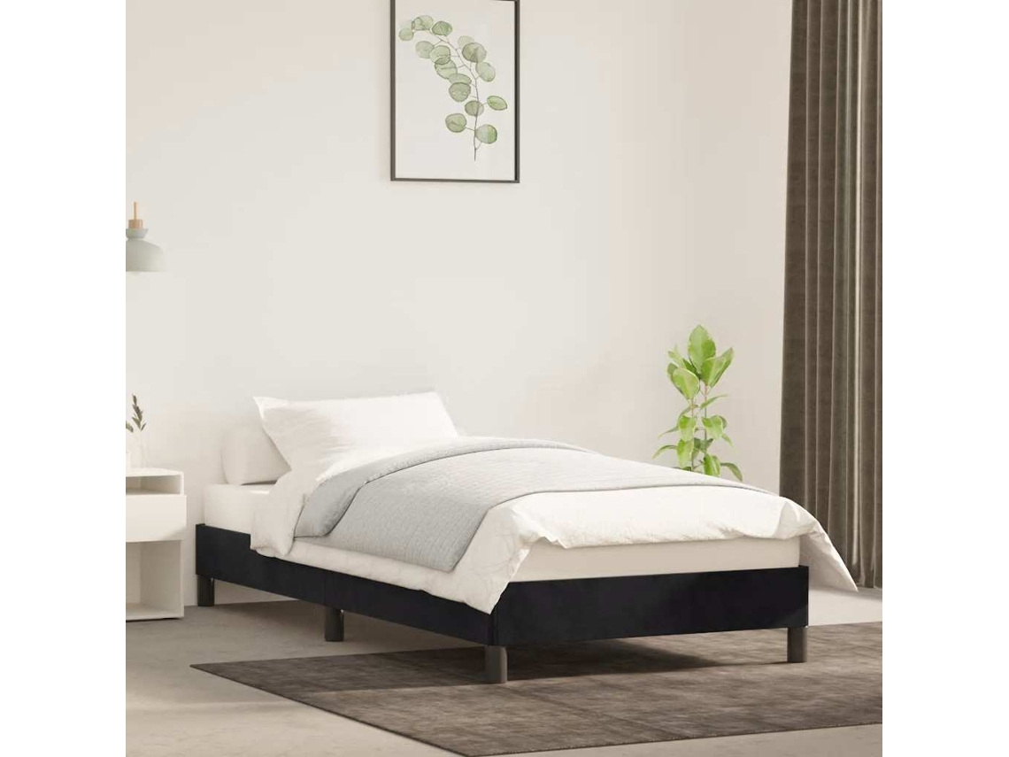 Vidaxl Estrutura De Cama Sem Colchão 100x200 Cm Veludo Preto