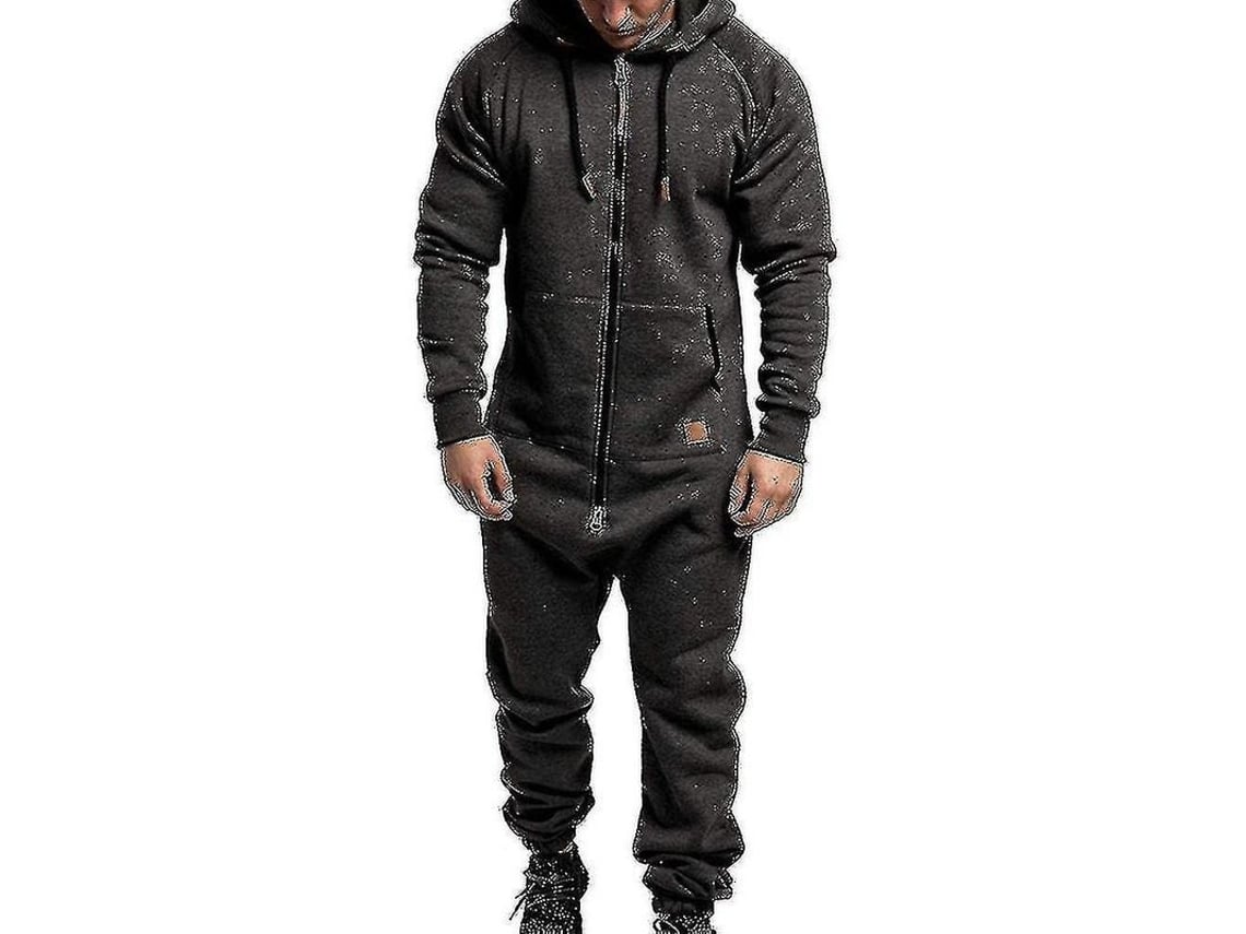 2026 mono de Invierno para Hombre com Capuz e Fecho, Casual de Mistura de Algodão