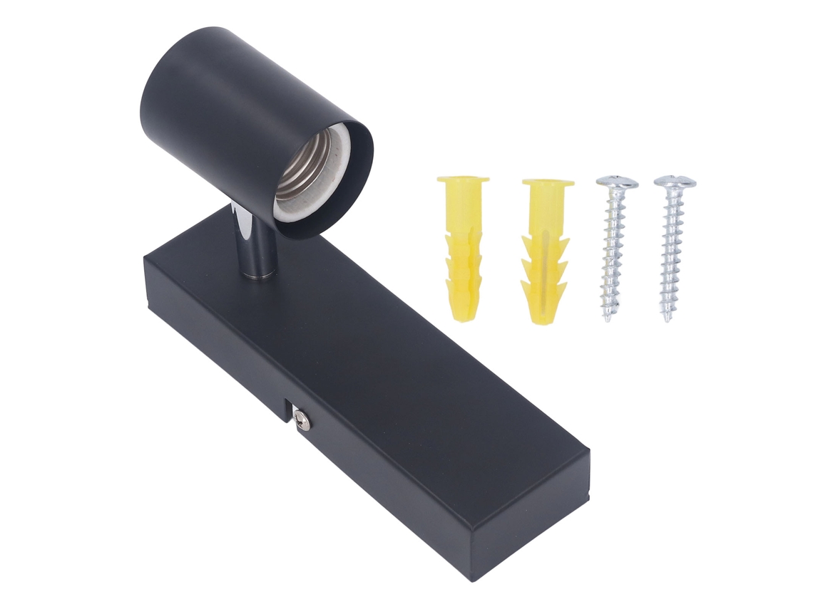 Suporte de lâmpada de parede com trilho ajustável E26 E27 85‑265v para teto e parede S/MARCA