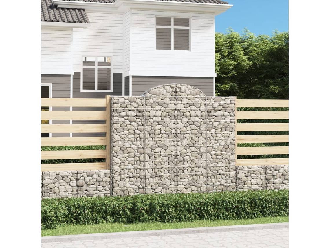 Vidaxl Cestos Gabião Arqueados 2pcs 200x30x180/200cm Ferro Galvanizado