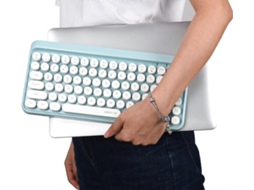 Teclado Bluetooth Portátil, Mini Teclado Sem Fio Retrô Everley891