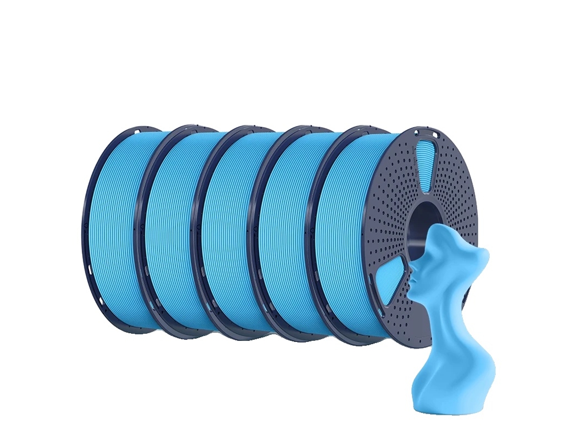 Filamento PETG fosco de alta velocidade, 1,75 mm de diâmetro, baixa torção, resistência aprimorada, cor azul-celeste OEM