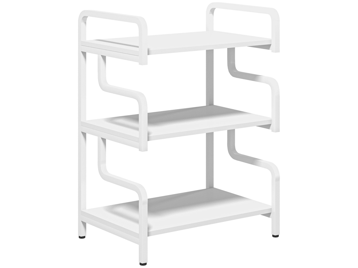Suporte Para Impressora Industrial 3 Níveis, Metal E Painel De Partículas, 55x40x77 Cm, Branco
