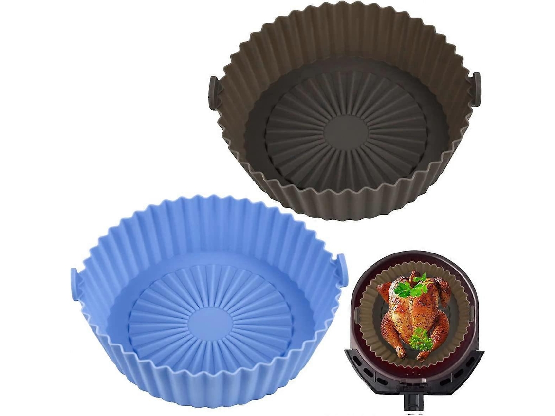 Cesta De Silicone Para Fritadeira, Cesta De Silicone Reutilizável 16x14cm Para Airfryer, Micro Ondas, Forma De Bolo, Vaporizador, Etc. Slowmoose