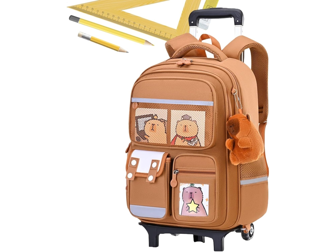 Lurelia Mochila Trolley Capivara, Mala Escolar Com Rodinhas E Alça Telescópica