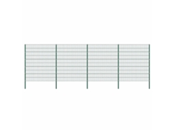 Vidaxl Painel De Vedação Com Postes De Ferro 694,5x200 Cm Verde