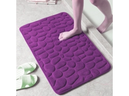 Tapete de Banheiro Antiderrapante , com Estampa de Pedra, em Tecido Não Tecido, Altamente Absorvente e Lavável. MDUG (roxo)