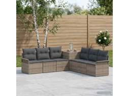 Vidaxl Conjunto De Sofás 7 Unid. Cinza E Cinza Escuro