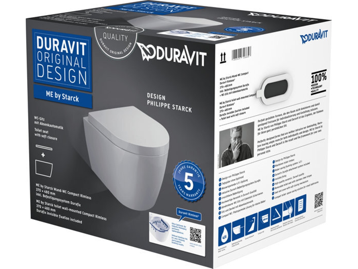 DURAVIT Me By Starck Wc Suspenso Conjunto DURAVIT Rimless Compacto