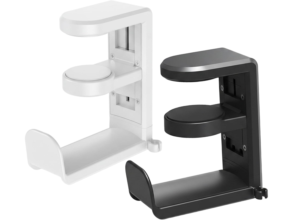 Suporte Para Fone De Ouvido Com Gancho, Conjunto De 2 Unidades, Suporte De Mesa Giratório 360° Com Clipe Para Cabo