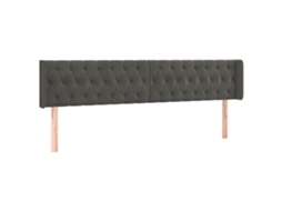 Cabeceira de Cama com Abas Veludo Cinzento Escuro MAISON EXCLUSIVE (203x16x78 cm)