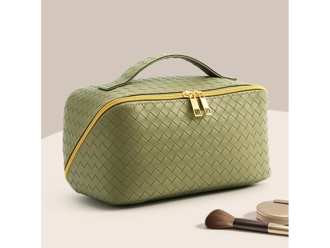 Mala Portátil Bolsa De Maquilhagem Pu Verde Escuro Dureforward