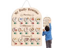 Quadro De Rotina Diária- De Madeira Para Planejamento Infantil, Quadros De, Material Escolar Sala De Aula Da