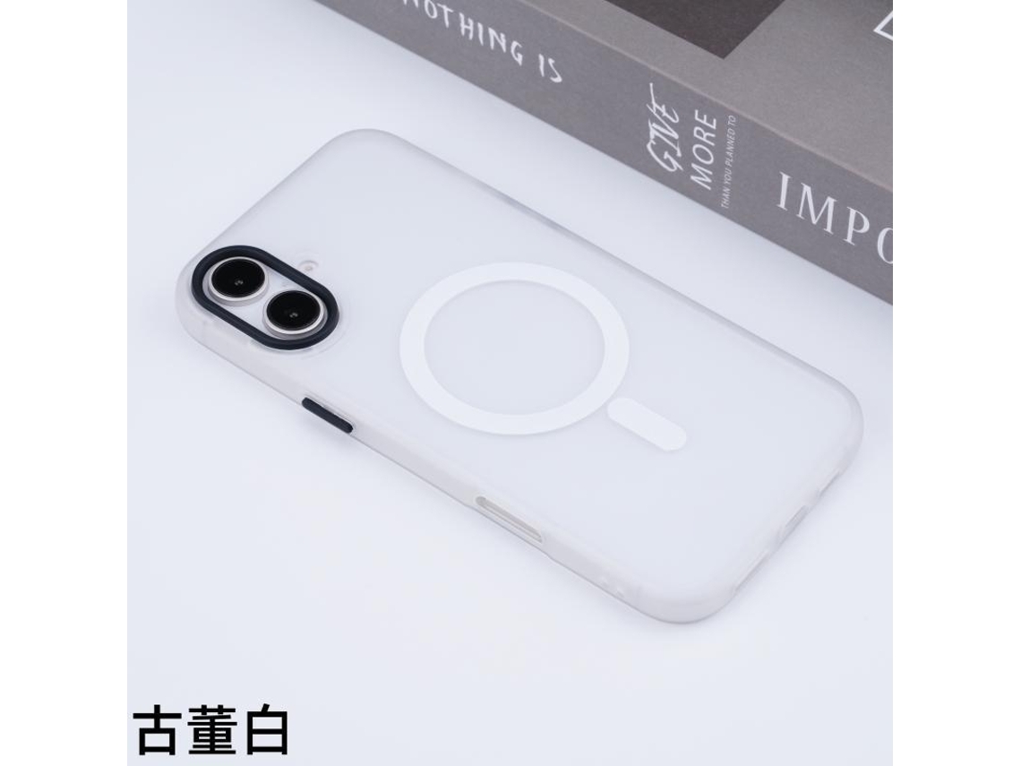 Capa Transparente Branca Magnética Para Iphone 17 Pro Max, Com Toque Suave E Translúcida, Fosca.