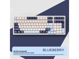 (blueberry) Teclado Mecânico Sem Fio Para Jogos, Conexão Bluetooth De 2,4 Ghz, Switches Lineares Vermelhos.